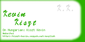 kevin kiszt business card